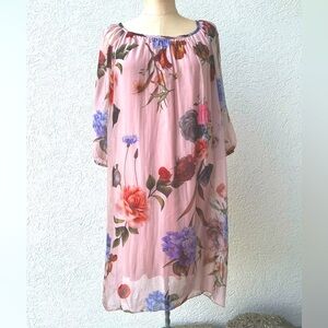 Floral Printed Silk Chiffon Dress